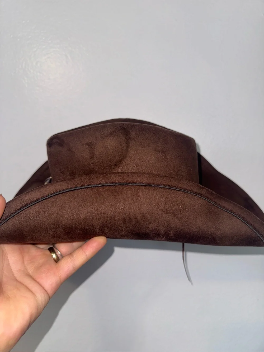 Nordstrom Western Cowboy Hat with Concho Leather Band in chocolate brown